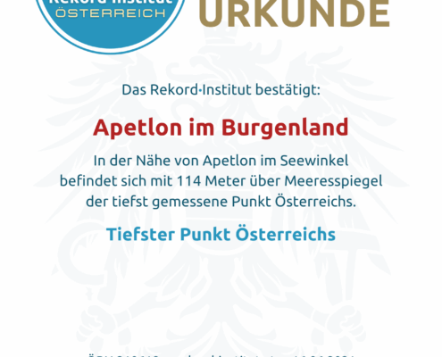 ÖRN 210618 - Tiefster Punkt in Österreich © Rekord·Institut ÖSTERREICH