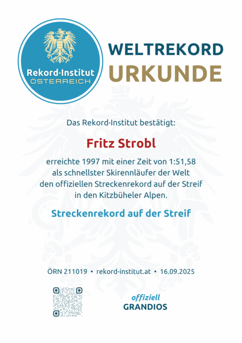 ÖRN 211019 - Streckenrekord auf der Streif © Rekord·Institut ÖSTERREICH