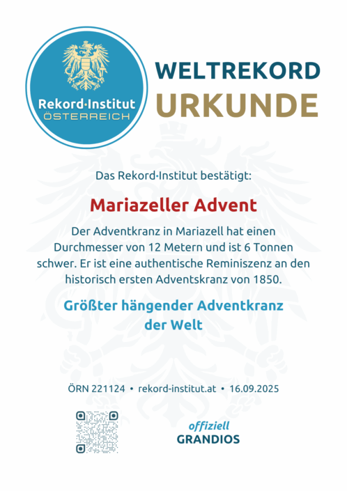 ÖRN 221124 - Größter Adventkranz der Welt © Rekord·Institut ÖSTERREICH