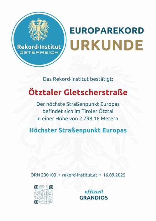 ÖRN 230103 - Höchster Straßenpunkt Europas © Rekord·Institut ÖSTERREICH