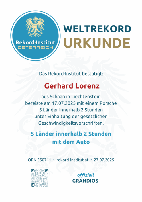 ÖRN 250711 - 5 Länder innerhalb 2 Stunden mit dem Auto © Rekord·Institut ÖSTERREICH