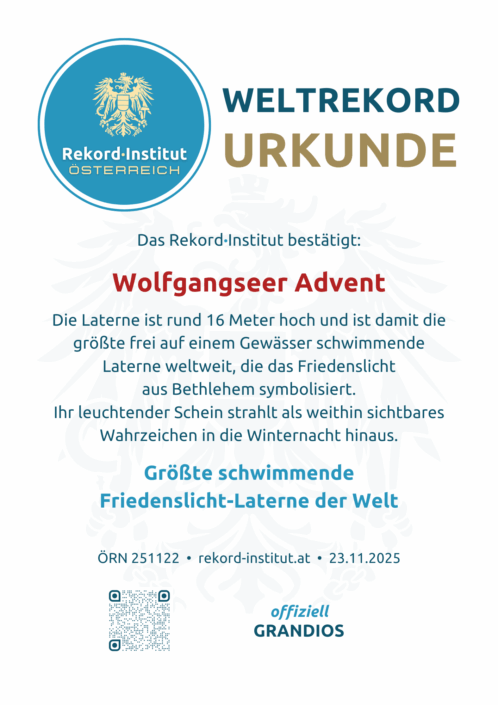 ÖRN 251122 - Größte schwimmende Friedenslicht-Laterne der Welt © Rekord·Institut ÖSTERREICH