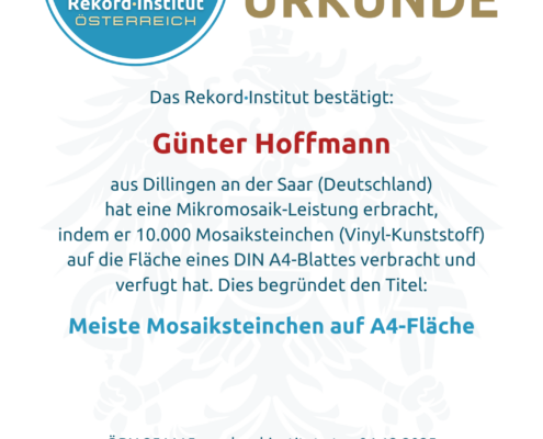 ÖRN 251115 - Meiste Mosaiksteinchen auf A4-Fläche © Rekord·Institut ÖSTERREICH