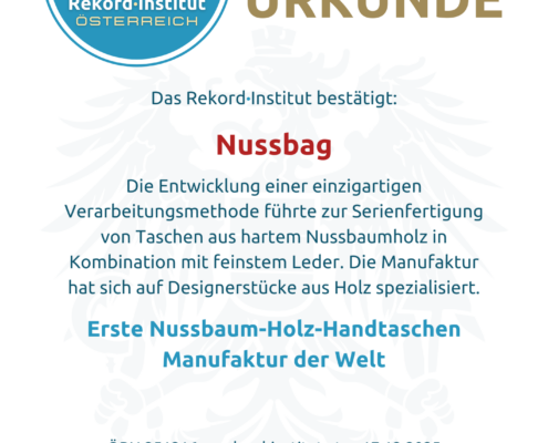 ÖRN 251216 - Erste Nussbaum-Holz-Handtaschen Manufaktur der Welt © Rekord·Institut ÖSTERREICH