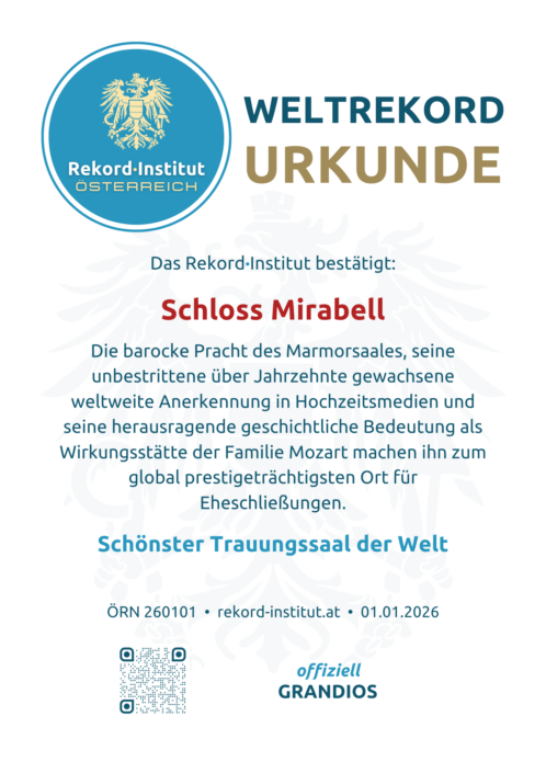 ÖRN 260101 - Schönster Trauungssaal der Welt © Rekord·Institut ÖSTERREICH