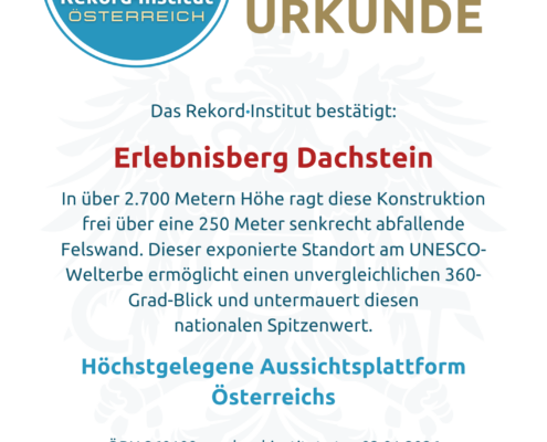 ÖRN 260109 - Höchstgelegene Aussichtsplattform Österreichs © Rekord·Institut ÖSTERREICH