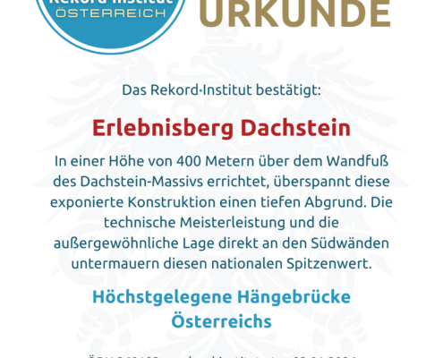 ÖRN 260103 - Höchstgelegene Hängebrücke Österreichs © Rekord·Institut ÖSTERREICH