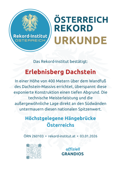 ÖRN 260103 - Höchstgelegene Hängebrücke Österreichs © Rekord·Institut ÖSTERREICH