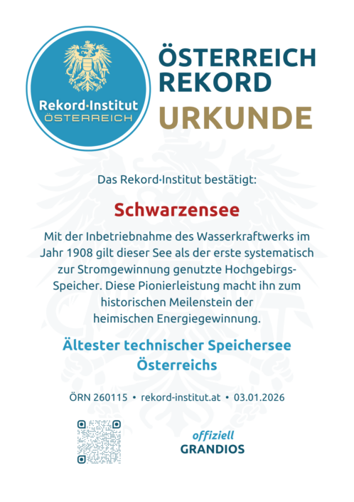 ÖRN 260115 - Ältester technischer Speichersee Österreichs © Rekord·Institut ÖSTERREICH