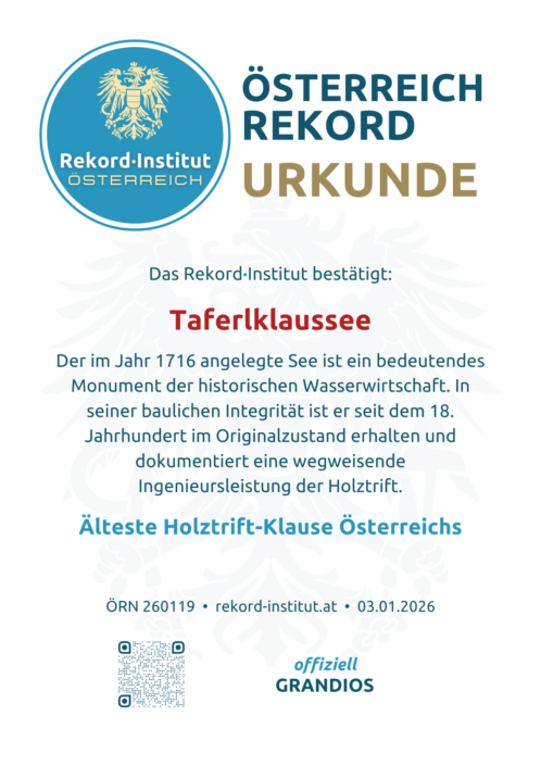 ÖRN 260119 - Älteste Holztrift-Klause Österreichs © Rekord·Institut ÖSTERREICH