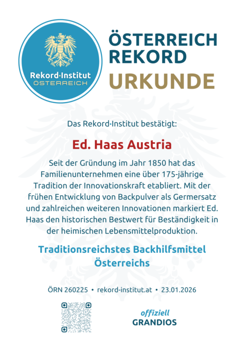 ÖRN 260225 - Traditionsreichstes Backhilfsmittel Österreichs © Rekord·Institut ÖSTERREICH