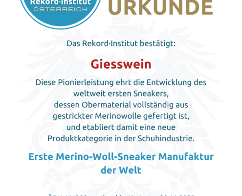 ÖRN 464208 - Erste Merino-Woll-Sneaker Manufaktur der Welt © Rekord·Institut ÖSTERREICH