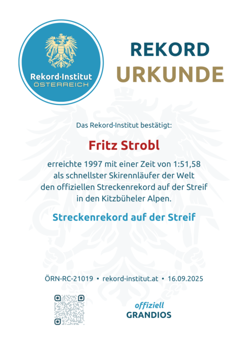 ÖRN-RC-21019 - Streckenrekord auf der Streif © Rekord·Institut ÖSTERREICH