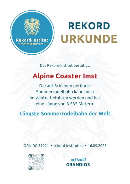 ÖRN-RC-21021 - Längste Sommerrodelbahn der Welt © Rekord·Institut ÖSTERREICH