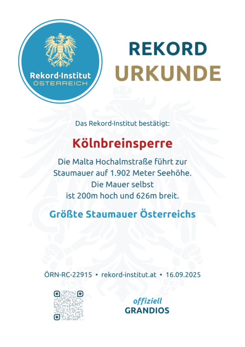 ÖRN-RC-22915 - Größte Staumauer Österreichs © Rekord·Institut ÖSTERREICH