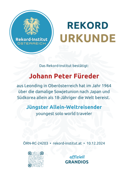 ÖRN-RC-24203 - Jüngster Allein-Weltreisender © Rekord·Institut ÖSTERREICH