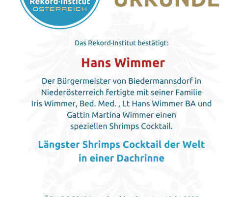 ÖRN-RC-25106 - Längster Dachrinnen Shrimps Cocktail der Welt © Rekord·Institut ÖSTERREICH