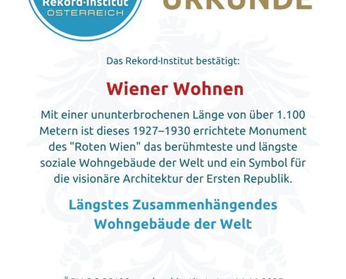 ÖRN-RC-25108 - Längstes zusammenhängendes Wohngebäude der Welt © Rekord·Institut ÖSTERREICH