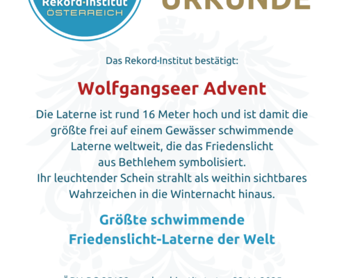 ÖRN-RC-25122 - Größte schwimmende Friedenslicht-Laterne der Welt © Rekord·Institut ÖSTERREICH