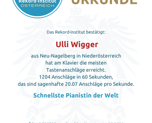 ÖRN-RC-25703 - Schnellste Pianistin der Welt © Rekord·Institut ÖSTERREICH