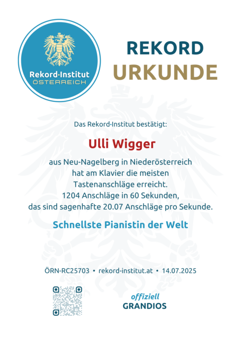 ÖRN-RC-25703 - Schnellste Pianistin der Welt © Rekord·Institut ÖSTERREICH