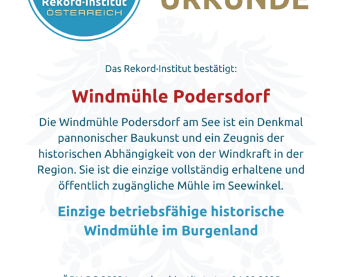 ÖRN-RC-25831 - Einzige betriebsfähige historische Windmühle im Burgenland © Rekord·Institut ÖSTERREICH