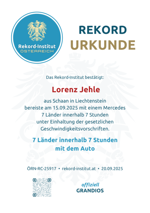ÖRN-RC-25917 - 7 Länder innerhalb 7 Stunden mit dem Auto © Rekord·Institut ÖSTERREICH