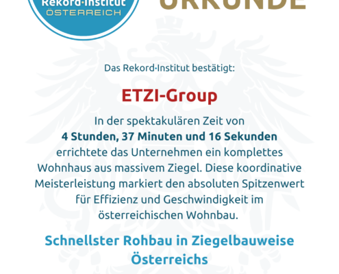 ÖRN-RC-26227 - Schnellster Rohbau in Ziegelbauweise Österreichs © Rekord·Institut ÖSTERREICH